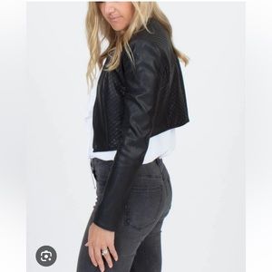 BCBG cropped leather jacket